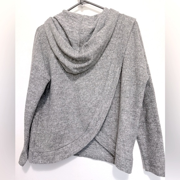 Only Gray Cropped Cross Back Hoodie - Picture 3 of 8